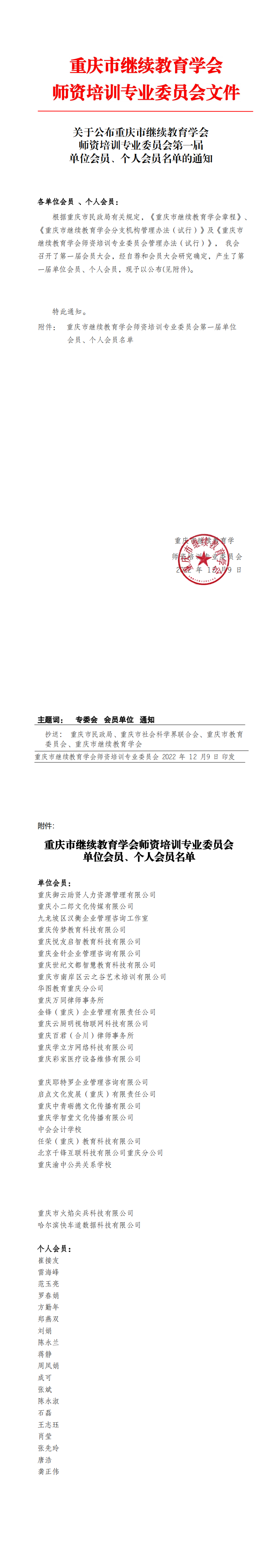 關(guān)于公布專委會(huì)第一屆單位會(huì)員、個(gè)人會(huì)員的通知