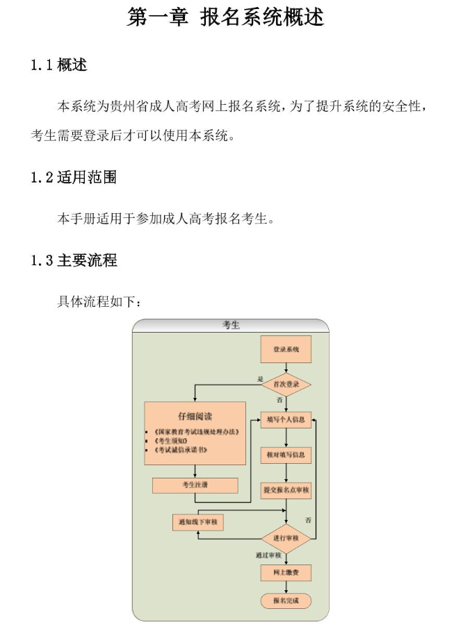 貴州省2024年成人高?？荚囌猩W上報名操作手冊